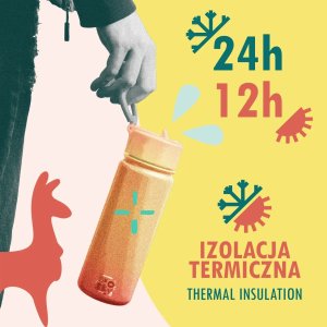 Brosky Abstract Granatowa stalowa butelka termiczna ze słomką 680 ml 6