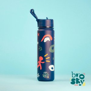 Brosky Pattern Stalowa butelka na wodę w kolorze ciemnoniebieskim 680ml 3