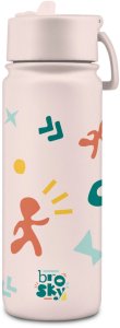 Brosky Pattern Stalowa butelka na wodę w kolorze różowym 550ml 2
