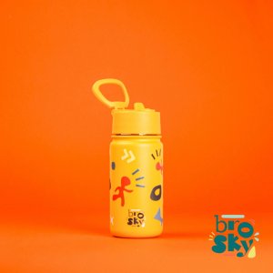 Brosky Pattern Stalowa butelka na wodę żółta 450ml 3