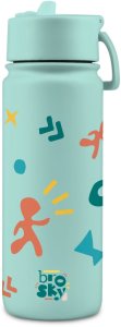 Brosky Pattern Stalowa butelka na wodę w kolorze miętowym 550ml 2
