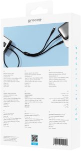 Kabel Przewód 3w1 Usb-c Na Usb Type-c Microusb Apple Lightning 1m 3a Proove / Cchy15012101 / Hydra 3