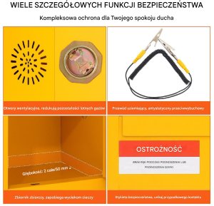 Szafka Bezpieczeństwa 43 x 43 x 46 cm szafka BHP na substancje łatwopalne 9