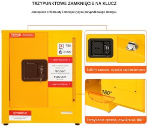 Szafka Bezpieczeństwa 43 x 43 x 46 cm szafka BHP na substancje łatwopalne 10