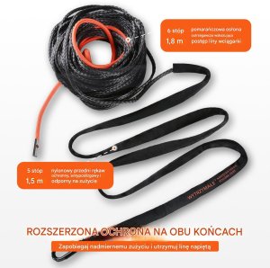 Vevor Syntetyczna lina wyciągarki 12T 30m 9.5mm z hakiem uniwersalna SUV off-road 11