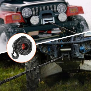Vevor Syntetyczna lina wyciągarki 12T 30m 9.5mm z hakiem uniwersalna SUV off-road 6