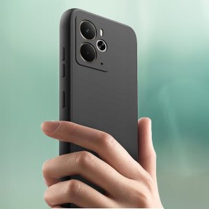 krainaGSM ZESTAW Etui do Realme 14 5G Matowe Czarne Silikon Slim +2 SZTUKI SZKŁO 6