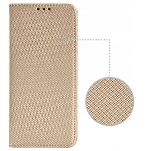 Etui z klapką do Oppo Reno 13 FS 5G| F 5G Zamykane Złote Futerał +Szkło 9H 7