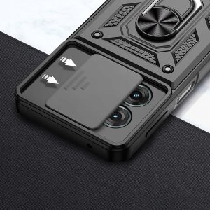 Etui do Motorola Moto G55 5G PANCERNE SLIDE RING CASE + SZKŁO 9H 3