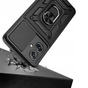 Etui do Motorola Moto G55 5G PANCERNE SLIDE RING CASE + SZKŁO 9H 4