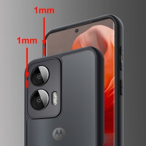 krainaGSM Etui do Motorola Moto G85 5G MATOWE WZMACNIANE CZARNE 3