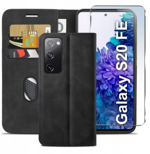 ETUI Z KLAPKĄ do Samsung S20 FE Zamykane, Magnetyczne Kabura + Szkło 2
