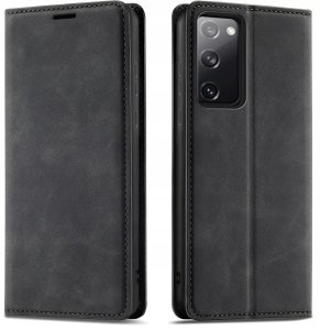 ETUI Z KLAPKĄ do Samsung S20 FE Zamykane, Magnetyczne Kabura + Szkło 4