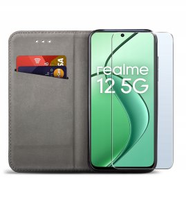 Etui do Realme 12 5G SMART MAGNET CASE PORTFEL + SZKŁO OCHRONNE 9H 2