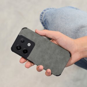 Etui do Xiaomi Redmi Note 13 Pro 4G silikonowe SKÓRZANE VINTAGE + Szkło 9H 4