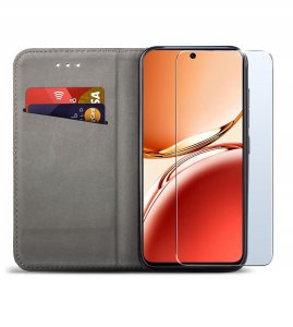 Etui do Oppo Reno 12 F 5G | 12 FS 5G SMART MAGNET CASE PORTFEL + SZKŁO 9H 2