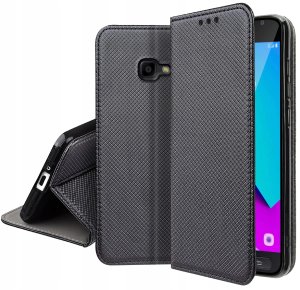 Etui z klapką do Samsung Xcover 4 | 4s Zamykane Czarne Futerał + Szkło 9H 4