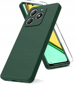 krainaGSM Etui do Realme C61 | C63 CASE SOFT MATT PLECKI MATOWE + SZKŁO OCHRONNE 9H 2