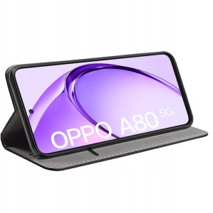 Etui do Oppo A80 5G SMART MAGNET CASE PORTFEL + SZKŁO OCHRONNE 9H 8