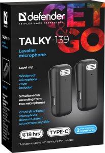 Mikrofon Defender , Lavalier mikrofon, TALKY-139, czarny 10