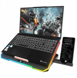Podstawka chłodząca Rampage FREEZ pod laptop 9-17'' RGB 6 wentylatorów, czarna 7