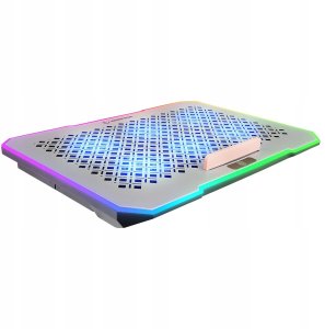 Podstawka chłodząca Rampage FREEZ pod laptop 9-17'' RGB 6 wentylatorów, srebrna 3