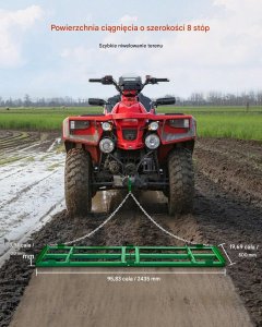 Traktor ogrodowy Vevor Brona Łąkowa do ATV/Traktora 60 Zębów Stal Q235 243 cm 3