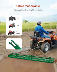 Traktor ogrodowy Vevor Brona Łąkowa do ATV/Traktora 60 Zębów Stal Q235 243 cm 4
