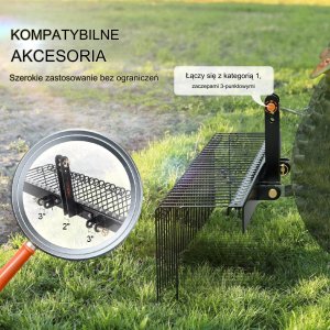 Wertykulator do trawy 152cm 21 zębów stalowych do ciągnika ogród trawnik 11