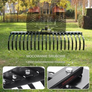 Wertykulator do trawy 152cm 21 zębów stalowych do ciągnika ogród trawnik 8