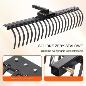Wertykulator do trawy 152cm 21 zębów stalowych do ciągnika ogród trawnik 10