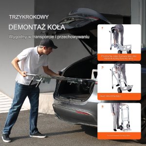 Wózek transportowy magazynowy składany aluminiowy 363 kg 10