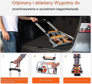 Wózek transportowy magazynowy składany aluminiowy 125 kg 11
