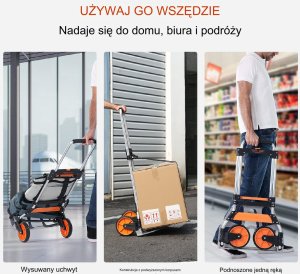 Wózek transportowy magazynowy składany aluminiowy 125 kg 9