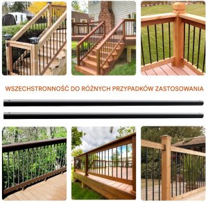 Tralki Balkonowe Balustrada Aluminiowa Okrągła 19x19x810mm 101 szt. 12