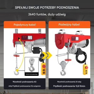 Wyciągarka Elektryczna Łańcuchowa Podnośnik Warsztat 1200 kg 230V Pilot 5
