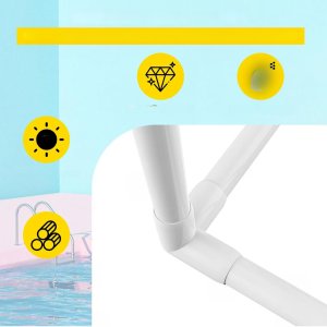 Wieszak na ręczniki basenowe 5 ramion stojący PVC z klipsami i koszem 7