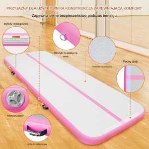 MATA GIMNASTYCZNA DMUCHANA ŚCIEŻKA AKROBATYCZNA MATERAC ĆWICZEŃ 3 M 4