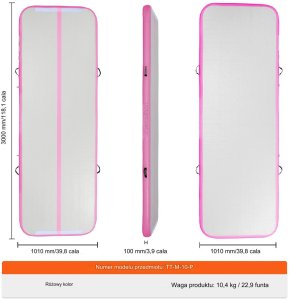 MATA GIMNASTYCZNA DMUCHANA ŚCIEŻKA AKROBATYCZNA MATERAC ĆWICZEŃ 3 M 6