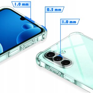 krainaGSM Etui PANCERNE Wzmacniane do Samsung A17 5G ANTI-SHOCK CLEAR CASE + 3x SZKŁO 3