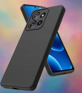 krainaGSM ZESTAW Etui do Motorola G86 |G86 Power Matowe Czarne Silikon 2 SZTUKI SZKŁO 3