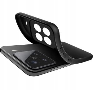 Etui do Xiaomi 15 Pro CASE Gumowe CZARNE Matowe Silikon Slim + SZKŁO 5