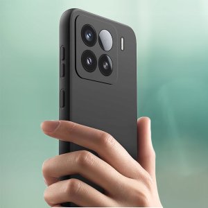 Etui do Xiaomi 15 Pro CASE Gumowe CZARNE Matowe Silikon Slim + SZKŁO 7