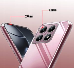 Etui do Xiaomi 14T WZMACNIANE SILIKONOWE PRZEZROCZYSTE + Szkło 9H 4