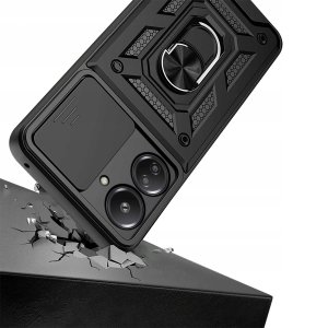 krainaGSM Etui do Xiaomi Redmi 13C | Poco C65 PANCERNE SLIDE RING PLECKI CASE + SZKŁO 6