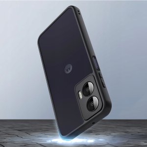 Etui do Motorola Moto G35 5G MATOWE WZMACNIANE CZARNE ZESTAW 2x SZKŁO 4
