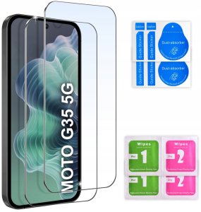 Etui do Motorola Moto G35 5G MATOWE WZMACNIANE CZARNE ZESTAW 2x SZKŁO 5