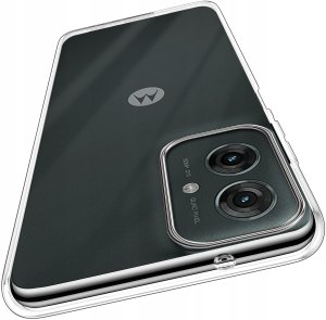 krainaGSM Etui do Motorola Moto G55 5G WZMACNIANE SILIKONOWE PRZEZROCZYSTE + Szkło 9H 2