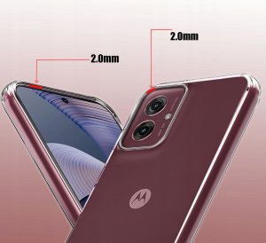 krainaGSM Etui do Motorola Moto G55 5G WZMACNIANE SILIKONOWE PRZEZROCZYSTE + Szkło 9H 4