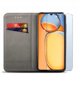 krainaGSM Etui do Xiaomi Redmi 13C | Poco C65 SMART MAGNET CASE PORTFEL + SZKŁO 9H 2